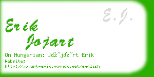 erik jojart business card